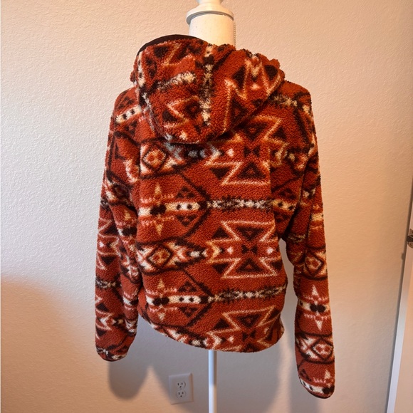 Ariat Rust Aztec Sherpa Half-Zip Pullover Sz Large - Picture 2 of 3